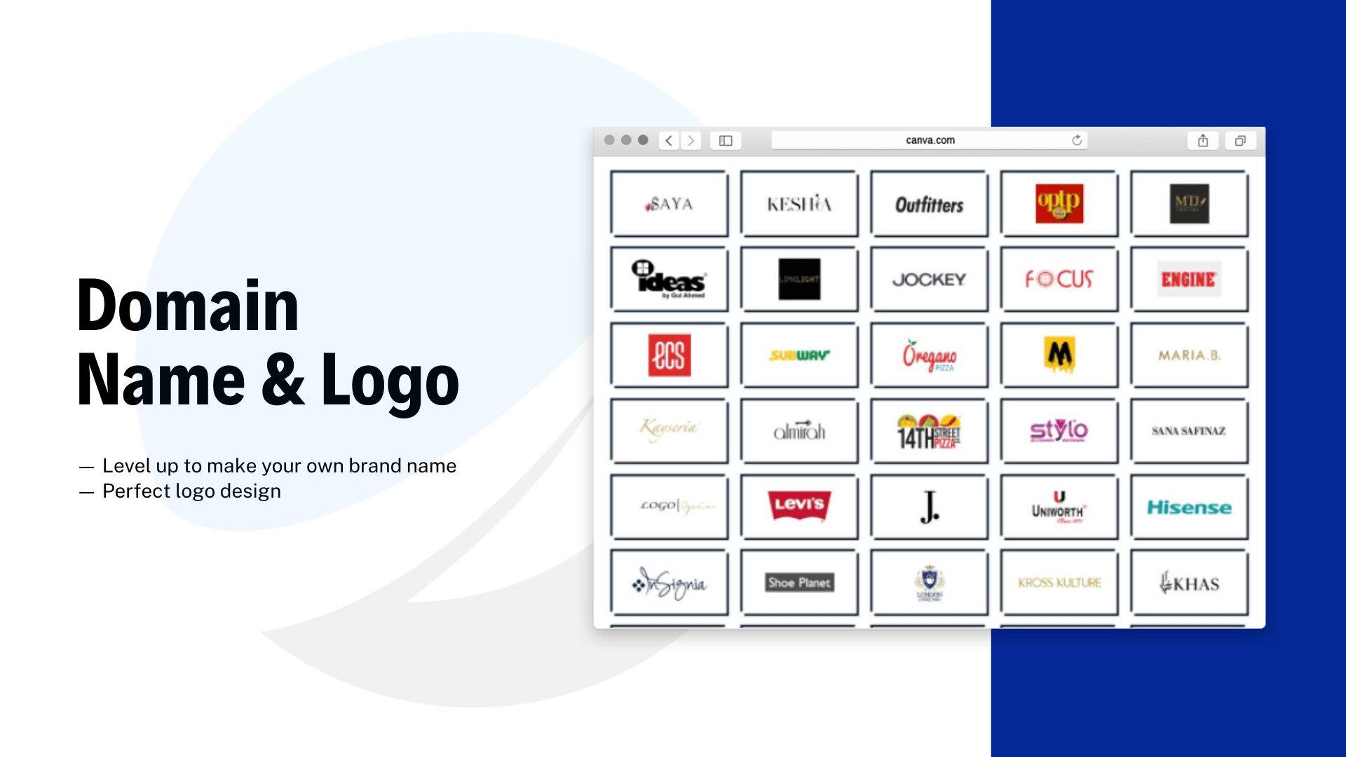 Logo and domain name for brand